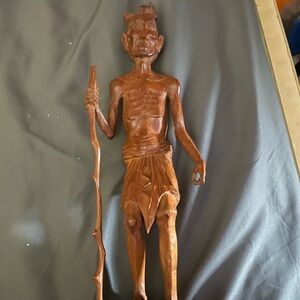 Handcrafted Brown Wooden Sculpture